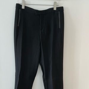 Helmut Lang black dress pants with leather detail on the pockets